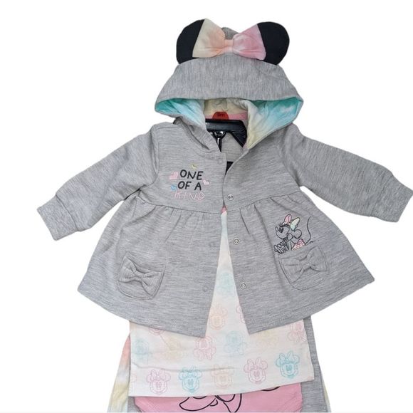 NEW Minnie Infant 5-piece Layette Set Sweet Shower Gift 12M Bows and Hear… - Picture 1 of 8